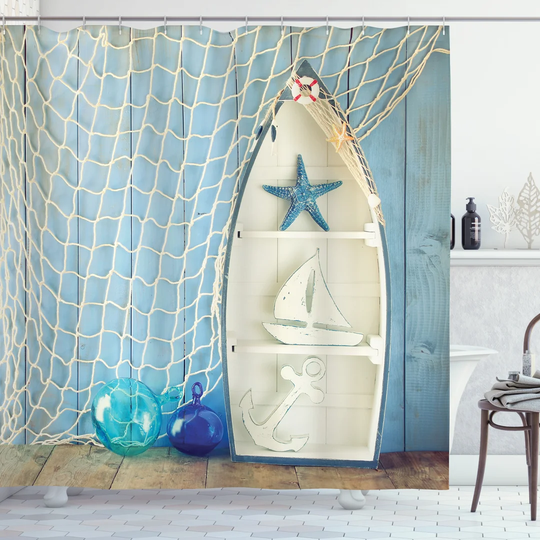 Beams Polyester Shower Curtain Set