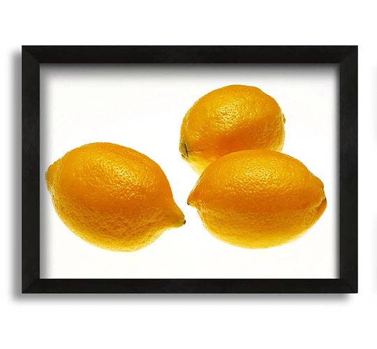 Lemon Trio - Picture Frame Graphic Art on Canvas