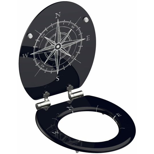 Toilet Seat with Soft-Close compass schütte - Black