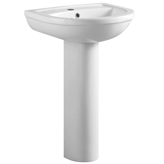 Kiyuko White Ceramic U-Shaped Wall Mount Bathroom Sink with Overflow