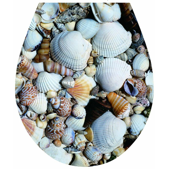 Seashell' wc Seat Sticker Toilet Lid Cover Bathroom Art 32x38cm