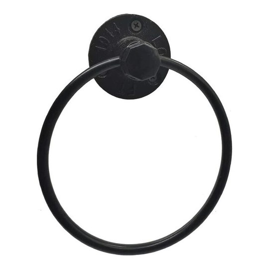 Ilovemilan - Industrial Towel Ring Rustic Pipe Hand Towel Holder Wall Mounted for Bathroom