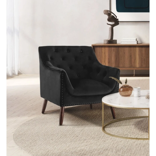 Megee 76Cm Wide Tufted Velvet Armchair