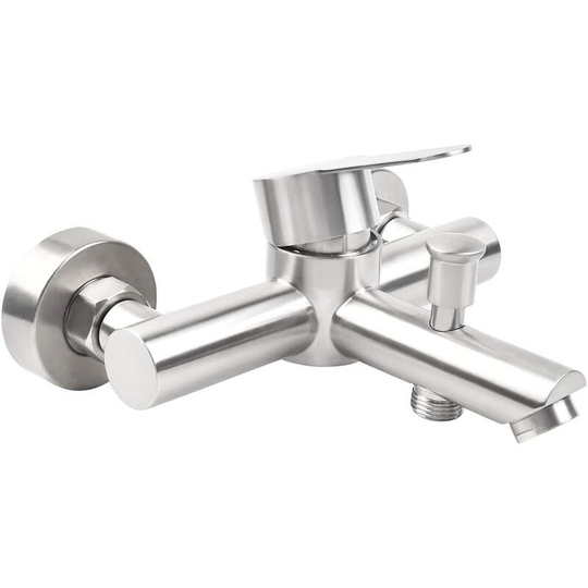 Shower mixer for bathroom | Modern bathtub faucet - 304 stainless steel wall mounted shower mixer with manual diverter - Flow control