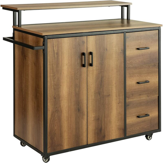 Kitchen Storage Cabinet Sideboard Vintage Brown,KNL02-PF - Sobuy