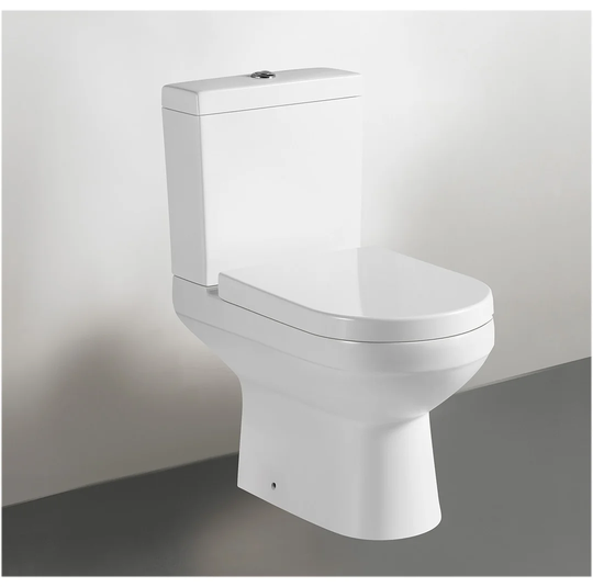 Debellis Close Coupled Toilet with Button Flush and Soft Close Seat