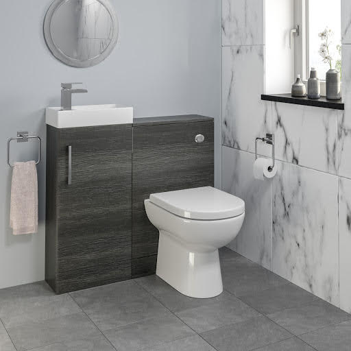 Aurora Toilet & Basin Vanity Unit Combination with Door - 900mm Charcoal Grey
