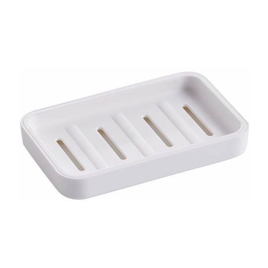 Perlerare - 2pcs Bathroom Soap Dish with Drain, Soap Saver for Shower, Easy Clean, Dry, Prevent Soap Melting (White)