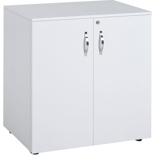 Homcom 2-Tier Locking Office Storage Cabinet File Organisation w/ 2 Keys White - White