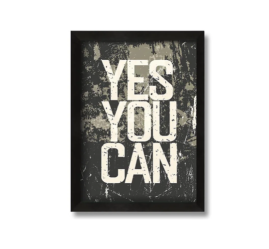 Yes You Can 3 - Picture Frame Typography on Canvas