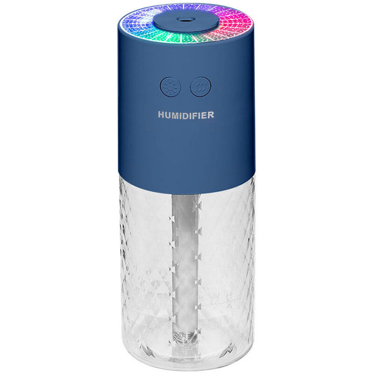 Mini Portable USB Humidifier for Car or Home - Magic Crystal Humidifier - Adjustable Cold Mist (Plug-in Model, Blue)