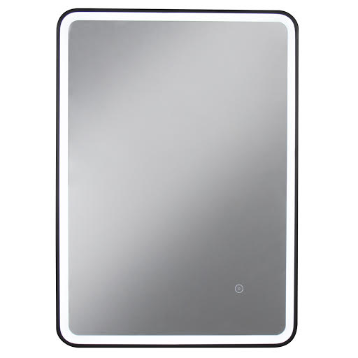 Croydex Henderson LED Illuminated Mirror Black Frame 500 x 700mm Mains Powered - MM830021E
