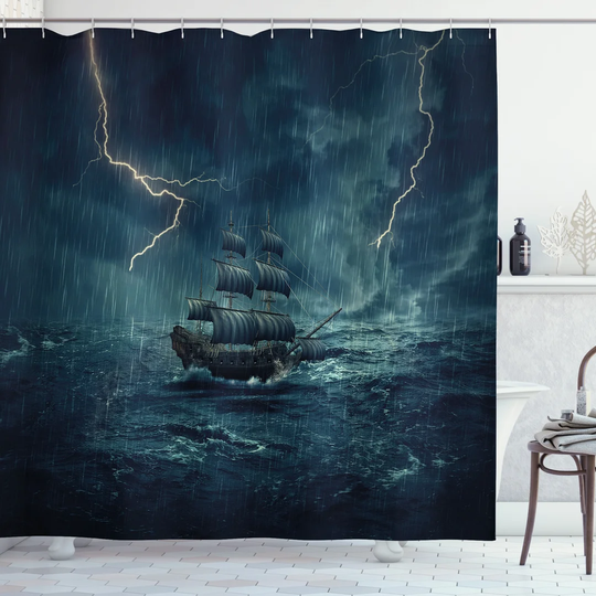 Bindiya 13 Piece Polyester Shower Curtain Set