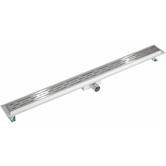 Tectake - Channel drain made of stainless steel - low - shower drain, slot drain, linear shower drain - 100 cm - grey