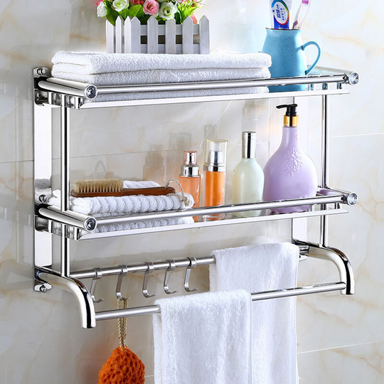 Livingandhome Stainless Steel Wall Mounted Towel Rail Holder