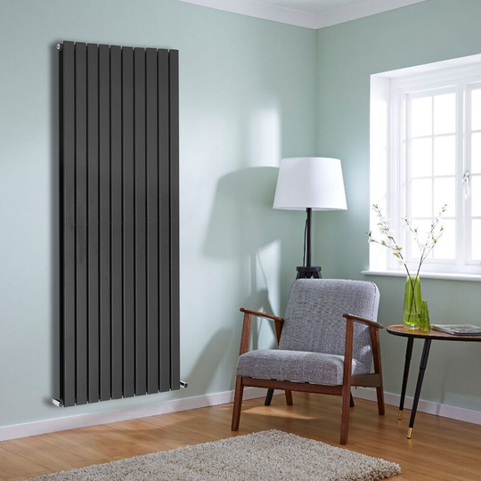 NRG - Anthracite Flat Panel Radiator Designer Column Bathroom Central Heating Double 1800x680mm