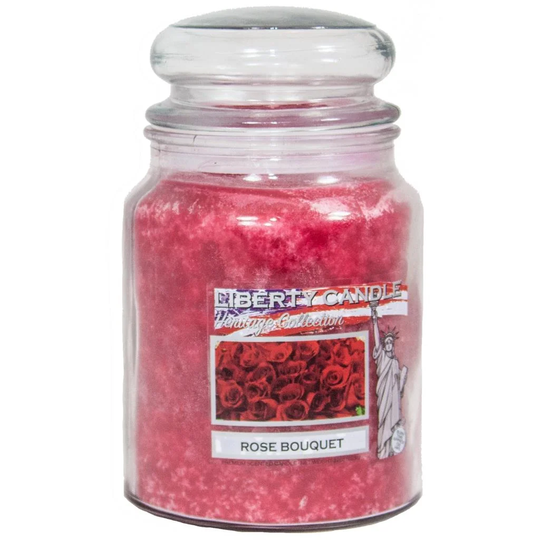 Bubble Lid Glass Rose Bouquet Scented Jar Candle