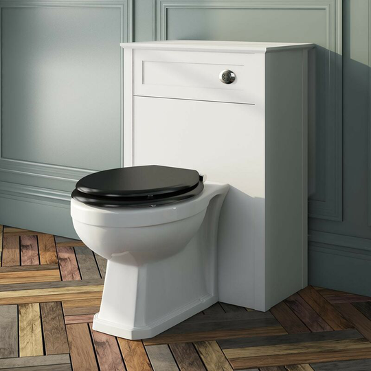 Thebathco - The Bath Co. Camberley back to wall toilet with black wooden soft close seat - White/Black