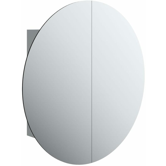 Bathroom Cabinet with Round Mirror&LED Grey 54x54x17.5 cm Vidaxl Grey