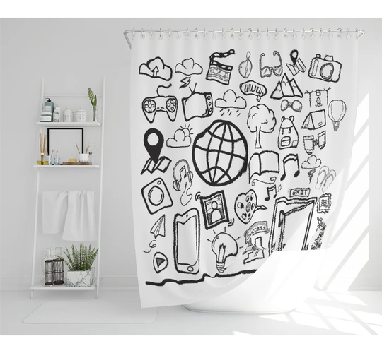 Burkburnett Polyester Shower Curtain Set