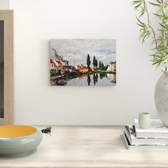 'The Lake town' by Eugene Boudin Painting Print