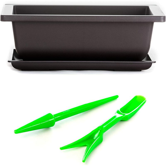 Betterlifegb - Homeware Bonsai Training Pots with Humidity Trays - Set of 2 Shatterproof Poly-Resin Plastic with Built-In Mesh Draining Holes