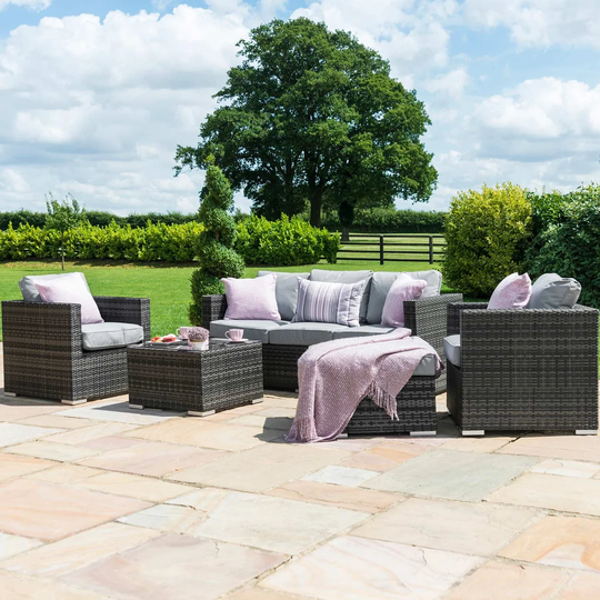 Georgia 3 Seat Rattan Sofa Set - with Ice Bucket Coffee Table