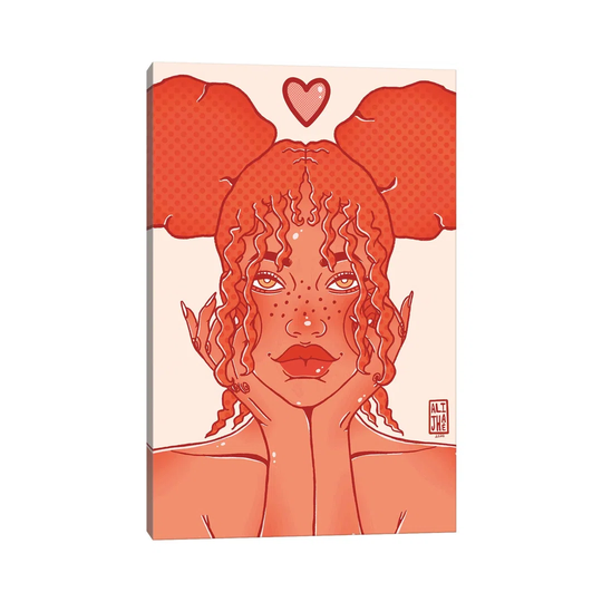 Twin Buns - Wrapped Canvas Painting
