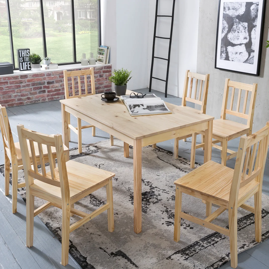 Velma 6 - Person Solid Wood Dining Set