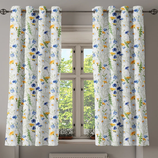 Kjetil Poppies and Daisies Semi Sheer Thermal Curtains