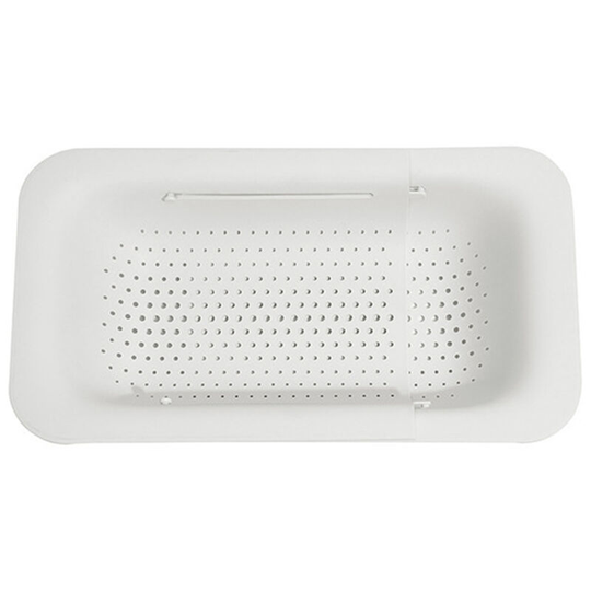 Expandable Dish Drying Rack Over the Sink Tableware Fruit Holder Drain Rack Adjustable Dish Drying Rack Multi-Purpose Dish Drainer Rack, White - White