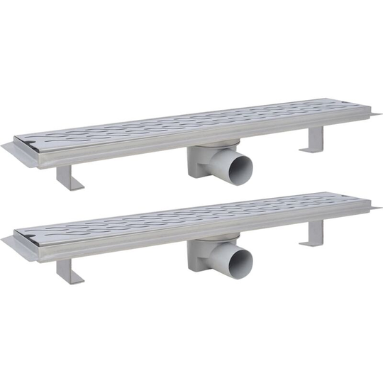 Vidaxl - Linear Shower Drain 2 pcs Wave 630x140 mm Stainless Steel