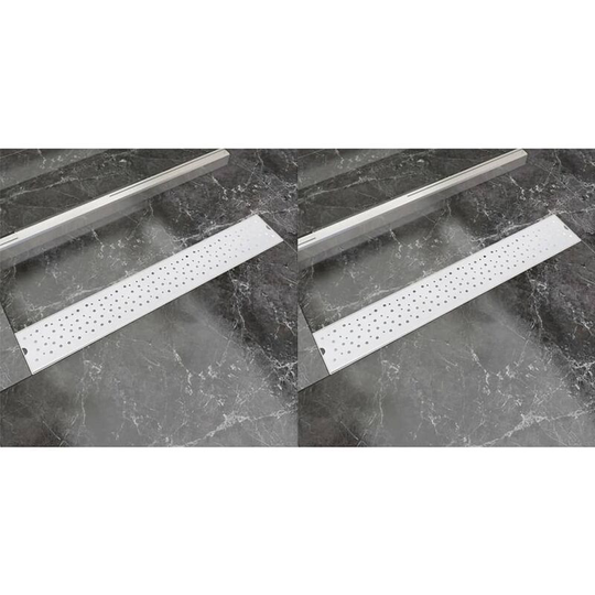 Linear Shower Drain 2 pcs Bubble 730x140 mm Stainless Steel