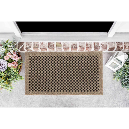 Harper Kilim Braided Checkered Design Outdoor Rugs