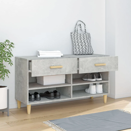 Latitude Run Shoe Cabinet Concrete Gray 102X35x55 Cm Engineered wood