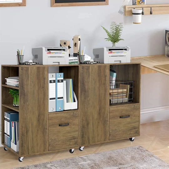 Roll Filing Cabinets, File Cabinet With Drawer, Narrow Storage Side Table For Home Office, White