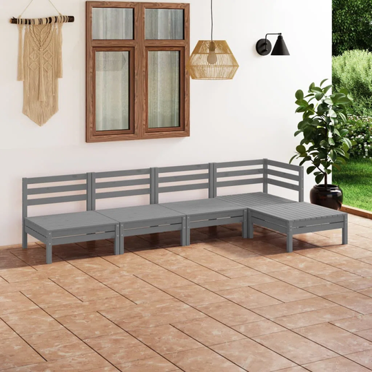 Preas Solid Wood 4 - Piece Sectional Sofa Set
