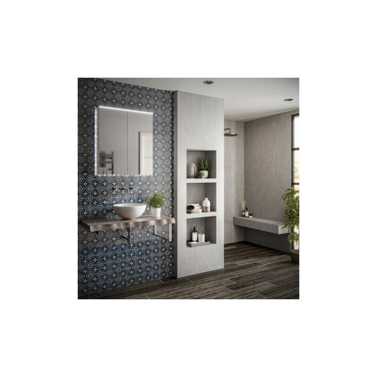 Ether 80 led Illuminated Aluminium Mirror Cabinet - 800mm Wide - 50700 - Aluminium - HIB