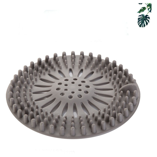 Shower Drain Covers, Hair Catcher Filter Silicone Shower Tube Drain Hair Catcher Stopper with Suction Cup for Kitchen Bathroom (gray)