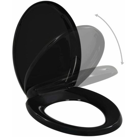 Soft-close Toilet Seat with Quick-release Design Black VDTD06388 - Topdeal