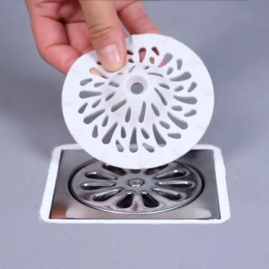 2 Package Silicone Sink Filter Bathtub Grainer or Washbasin Drain Drain Covers Crew-Hair Flowers For Kitchen or Bathroom (White)