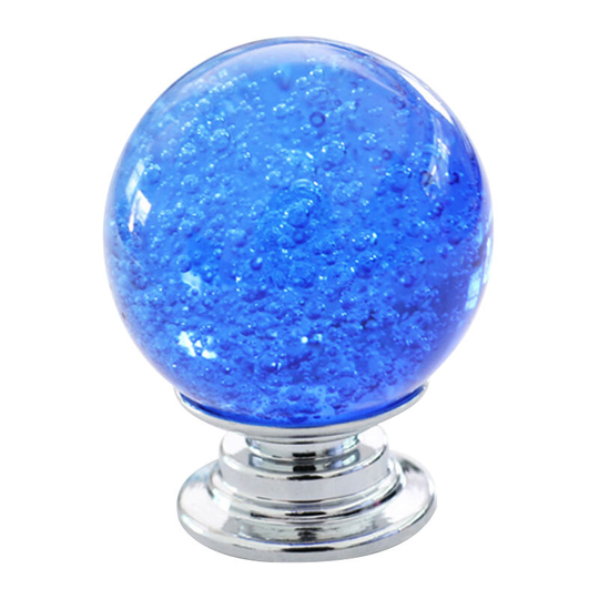 Door Handle Knob Drawer Pulls Furniture Handle 30mm Crystal Glass Aluminum Base Drawer Cabinet Door Handle Cabinet Hardware, Blue - Blue