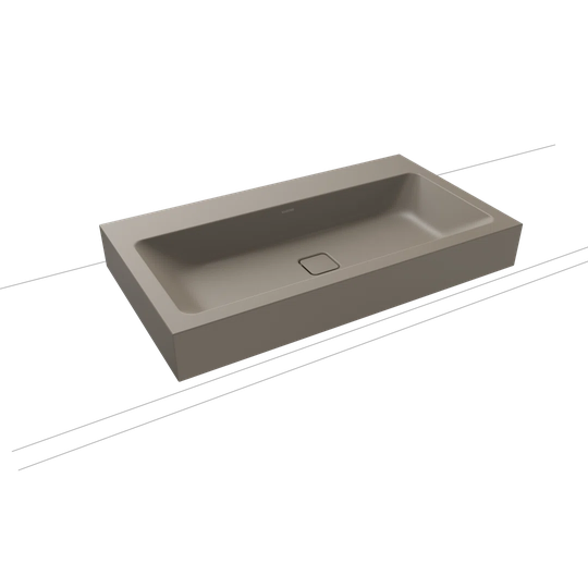 Cono Warm Grey Steel Enamel Rectangular Bathroom Sink