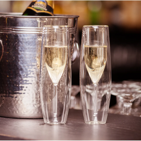 Glass Champagne Flute Set