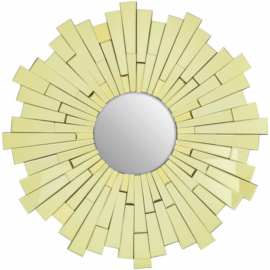Wall Mirror Bathroom / Bedroom / Hallway Wall Mounted Mirrors With Matte Gold Finish / Minimalistic Round Mirrors For Living Room 4 x 102 x 102