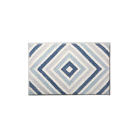 Perleraregb - Non-slip bath mat, super absorbent, soft, machine washable bath mat for bathroom (blue, 50 x 80 cm)