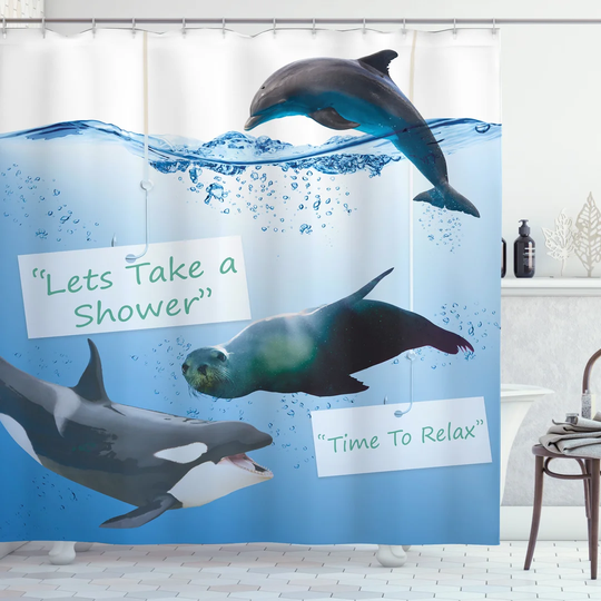 Bore 13 Piece Polyester Shower Curtain Set