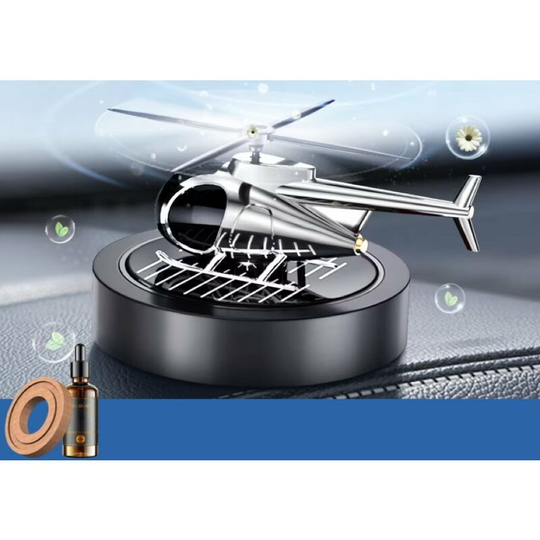 Ilovemilan - Car Essential Oil Diffuser,Car Fragrance Diffuser Ornament,Al Alloy Air Freshener Helicopter Solar Energy,Rotating Aromatherapy Diffuser