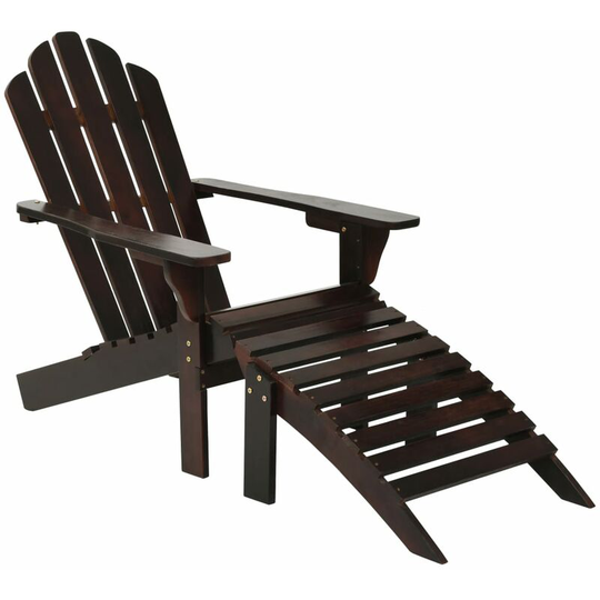 Garden Chair with Ottoman Wood Brown VDTD29825 - Topdeal