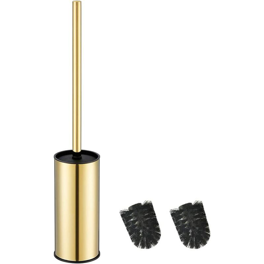 Golden 304 stainless steel round toilet brush holder for bathroom
